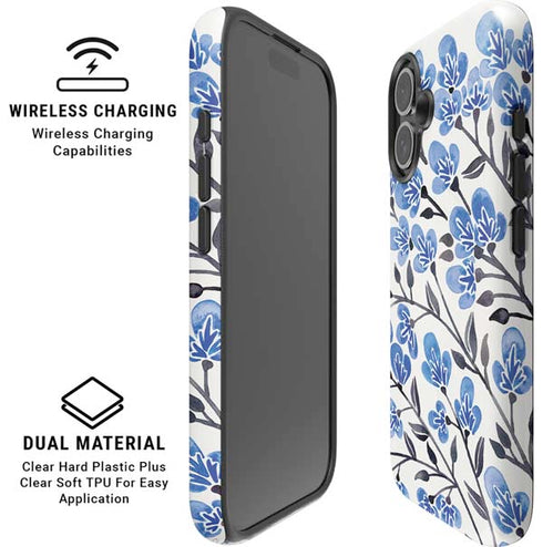 Blue Cherry Blossoms by Cat Coq iPhone 16 Plus Magsafe Impact Case